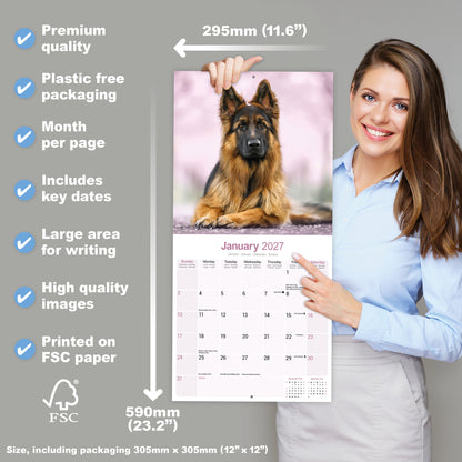 German Shepherd wall calendar 2027