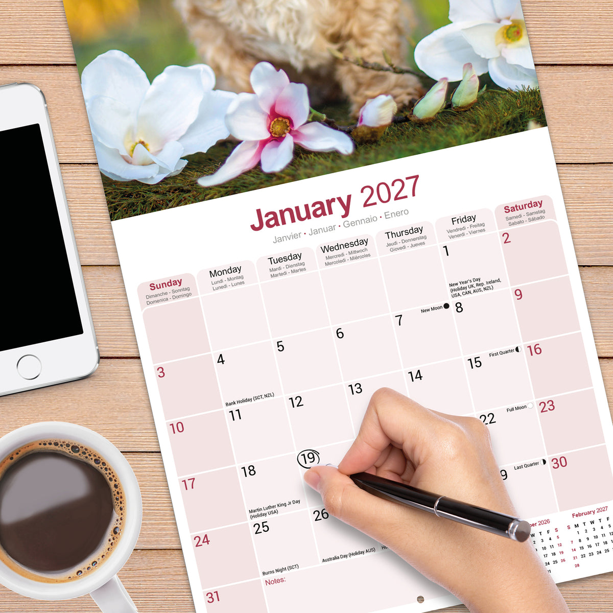 Shih Tzu wall calendar 2027