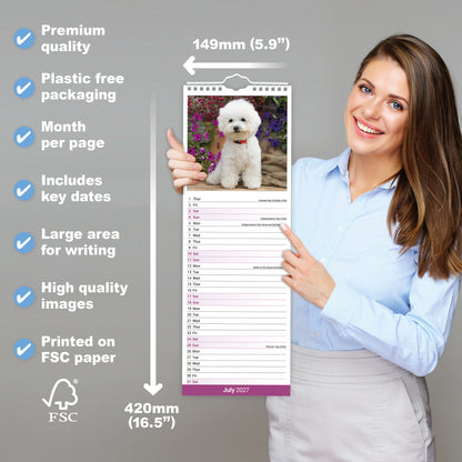 Bichon Frisé slim calendar 2027