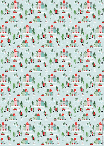 Christmas village wrap and tags