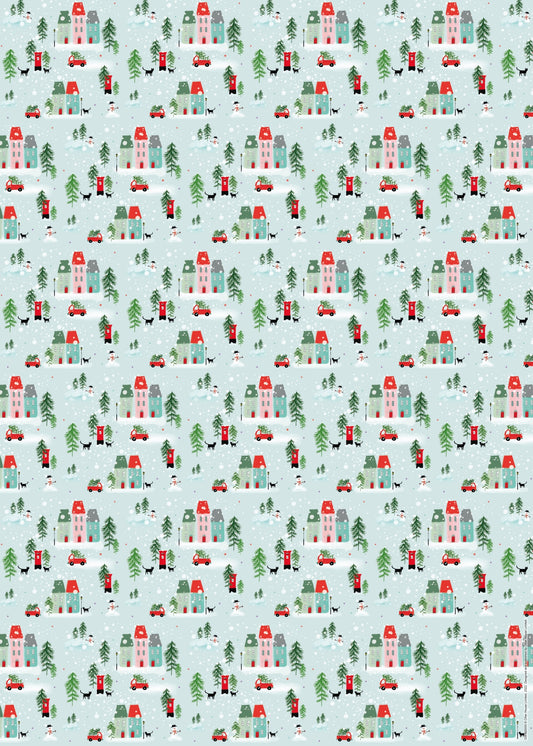Christmas village wrap and tags