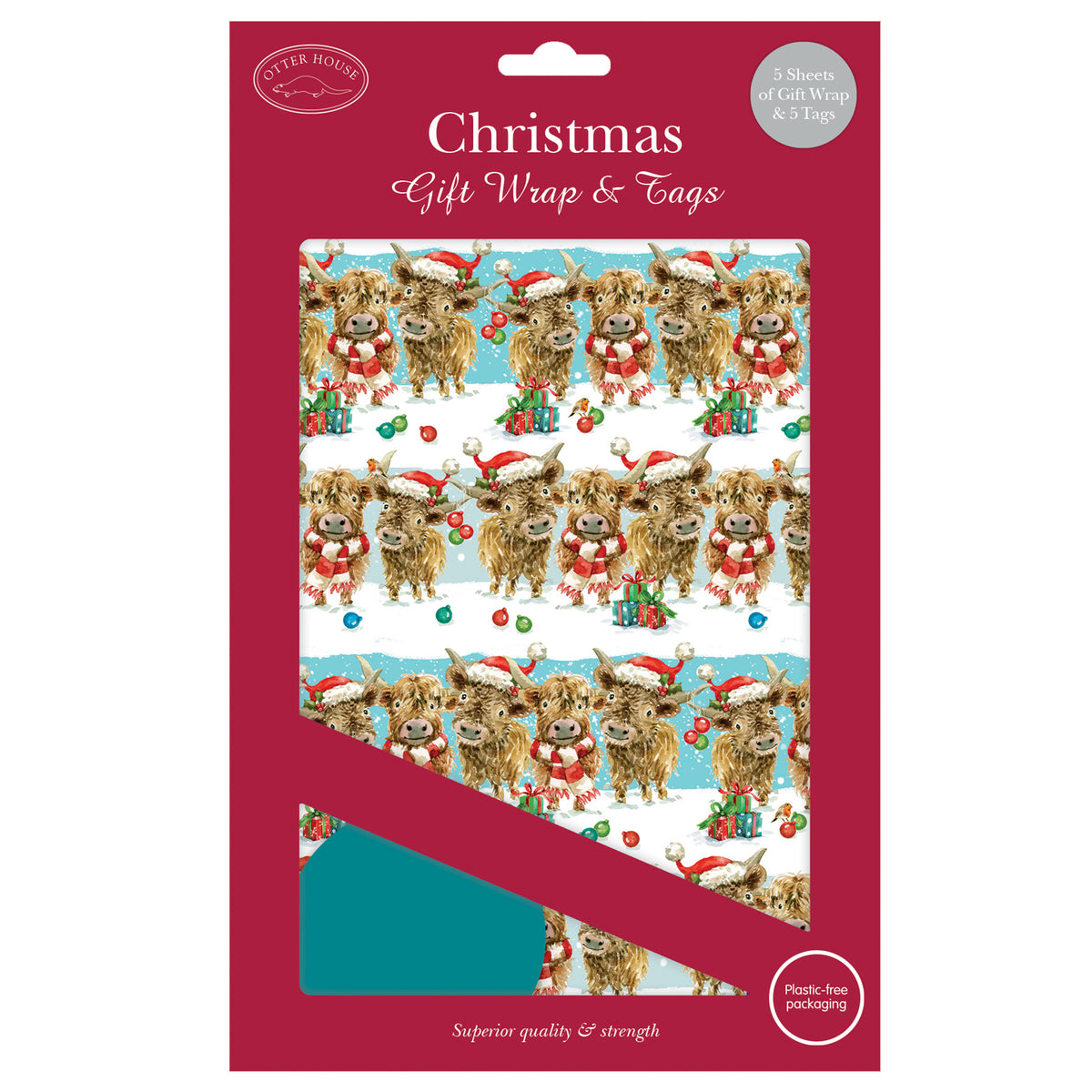 Festive highland friends wrap and tags