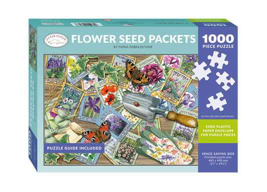 Flower seed packets 1000 piece jigsaw