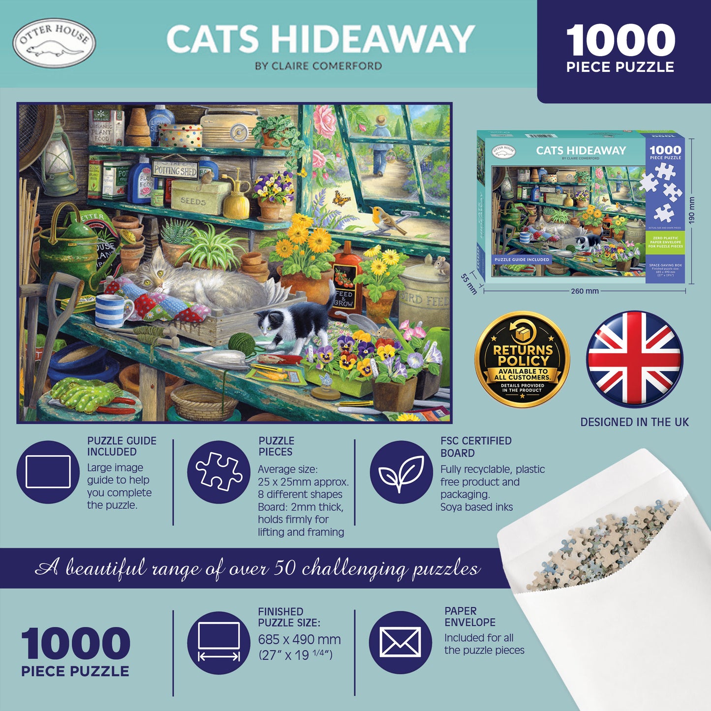 Cats hideaway jigsaw 1000 piece