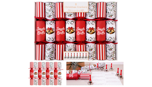 Jingle Bells crackers (red/white)