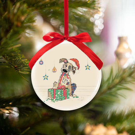 Christmas puppy bauble