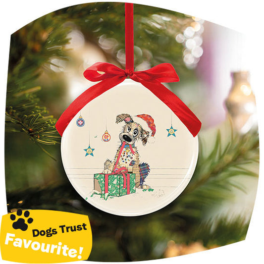 Christmas puppy bauble