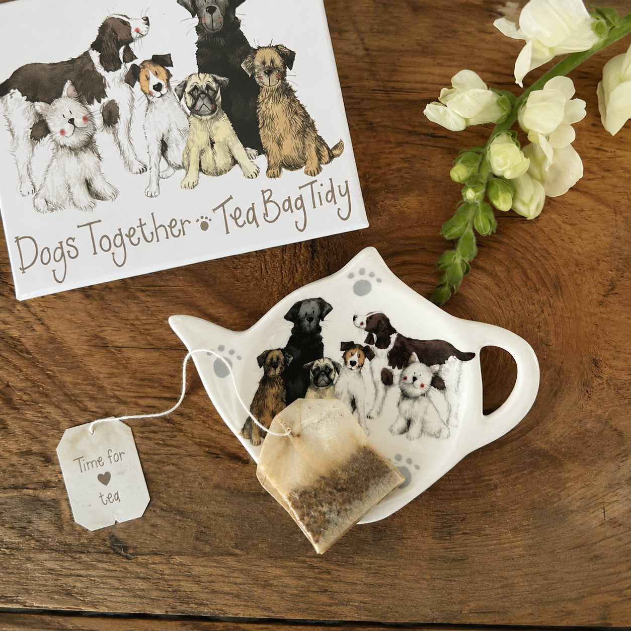 Dogs together tea bag tidy