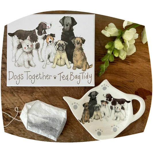 Dogs together tea bag tidy