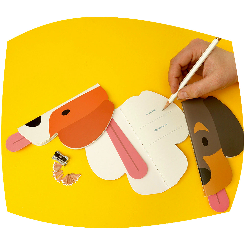 Dog shaped notebooks set