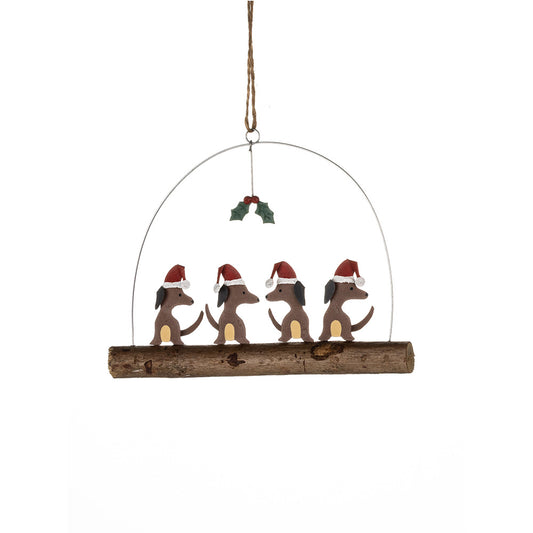 Festive dachshunds decoration