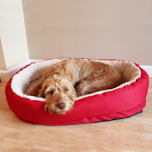 Red orthopaedic dog bed