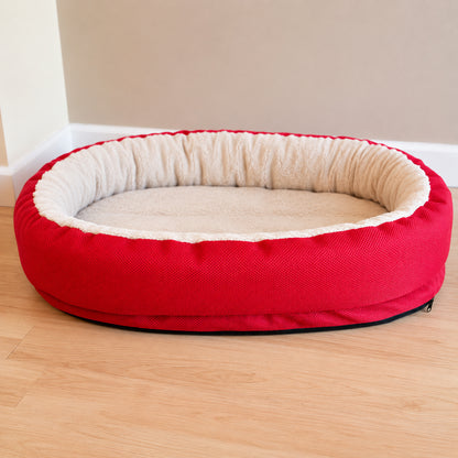 Red orthopaedic dog bed