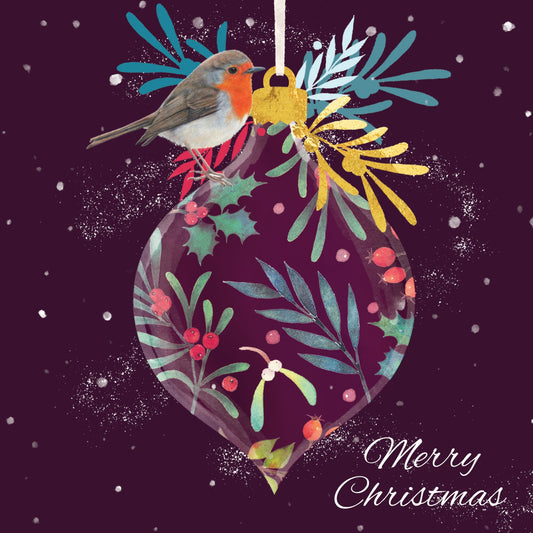 Robins and baubles twin card pack Christmas cards