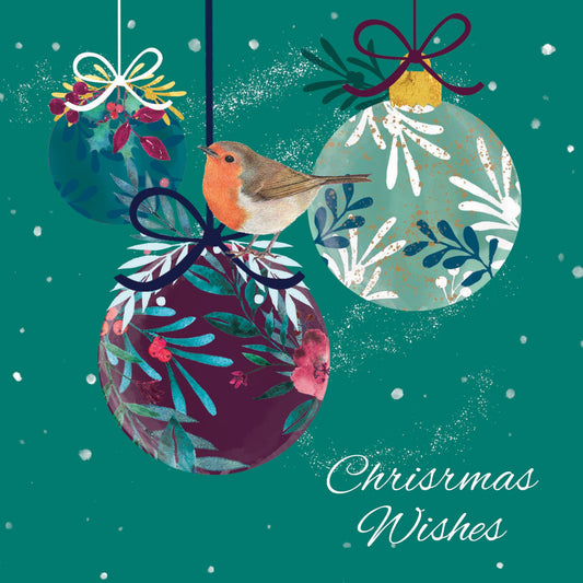 Robins and baubles twin card pack Christmas cards