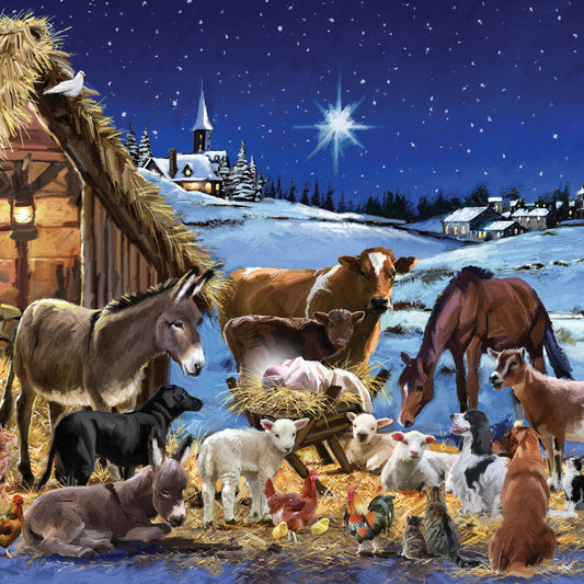 Away in a manger Christmas cards