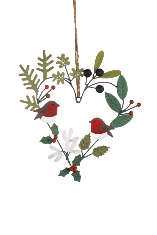 Christmas foliage heart decoration