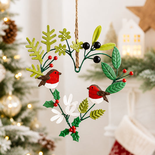 Christmas foliage heart decoration