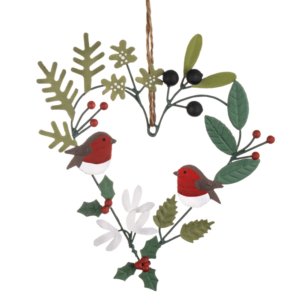 Christmas foliage heart decoration