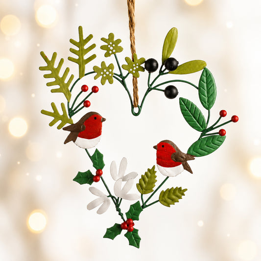 Christmas foliage heart decoration