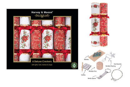 Deluxe poinsettia crackers
