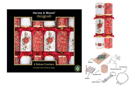 Deluxe poinsettia crackers
