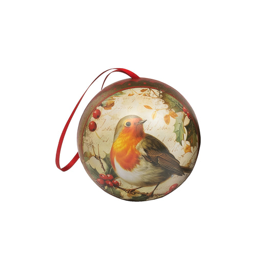 Christmas robin bauble