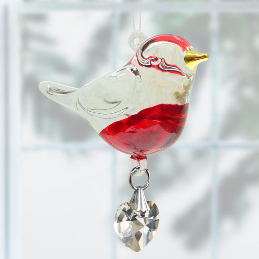 Glass robin decoration