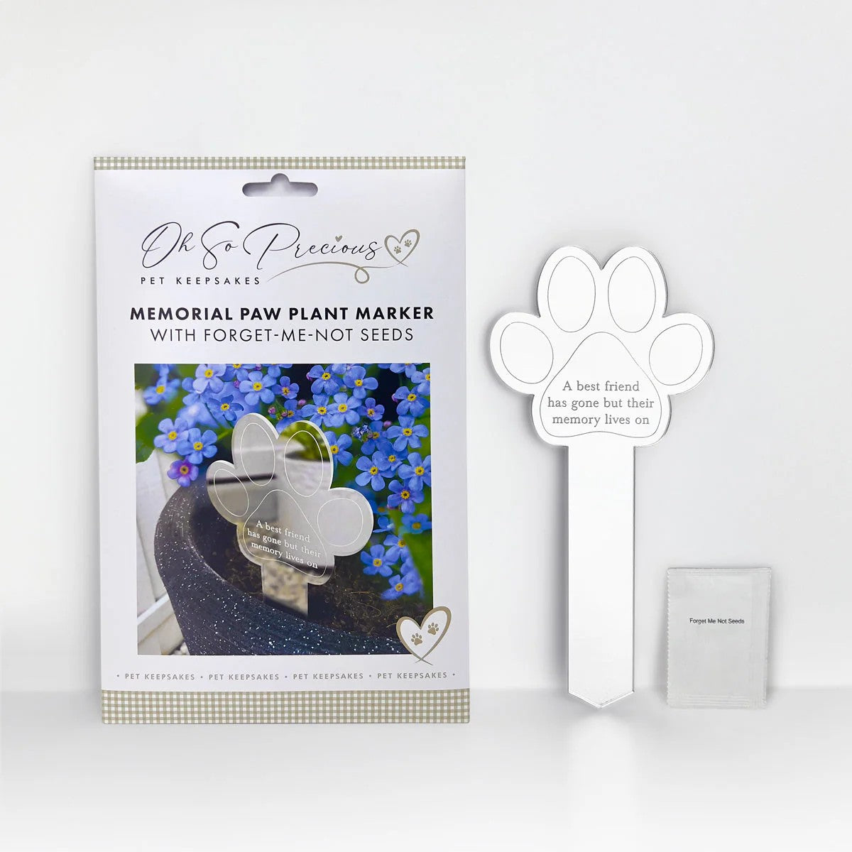 Memorial paw plant marker with seeds