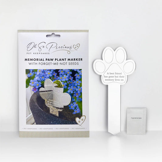 Memorial paw plant marker with seeds