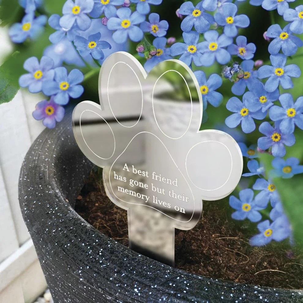 Memorial paw plant marker with seeds