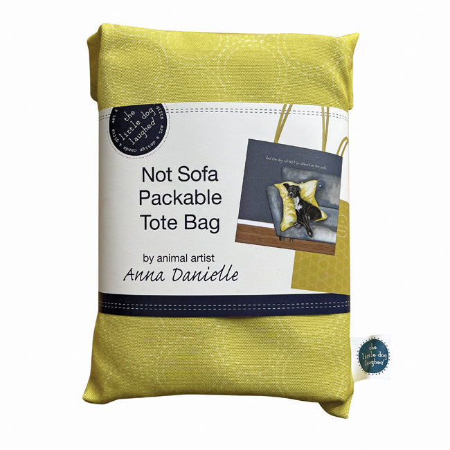 The dog and sofa tote bag