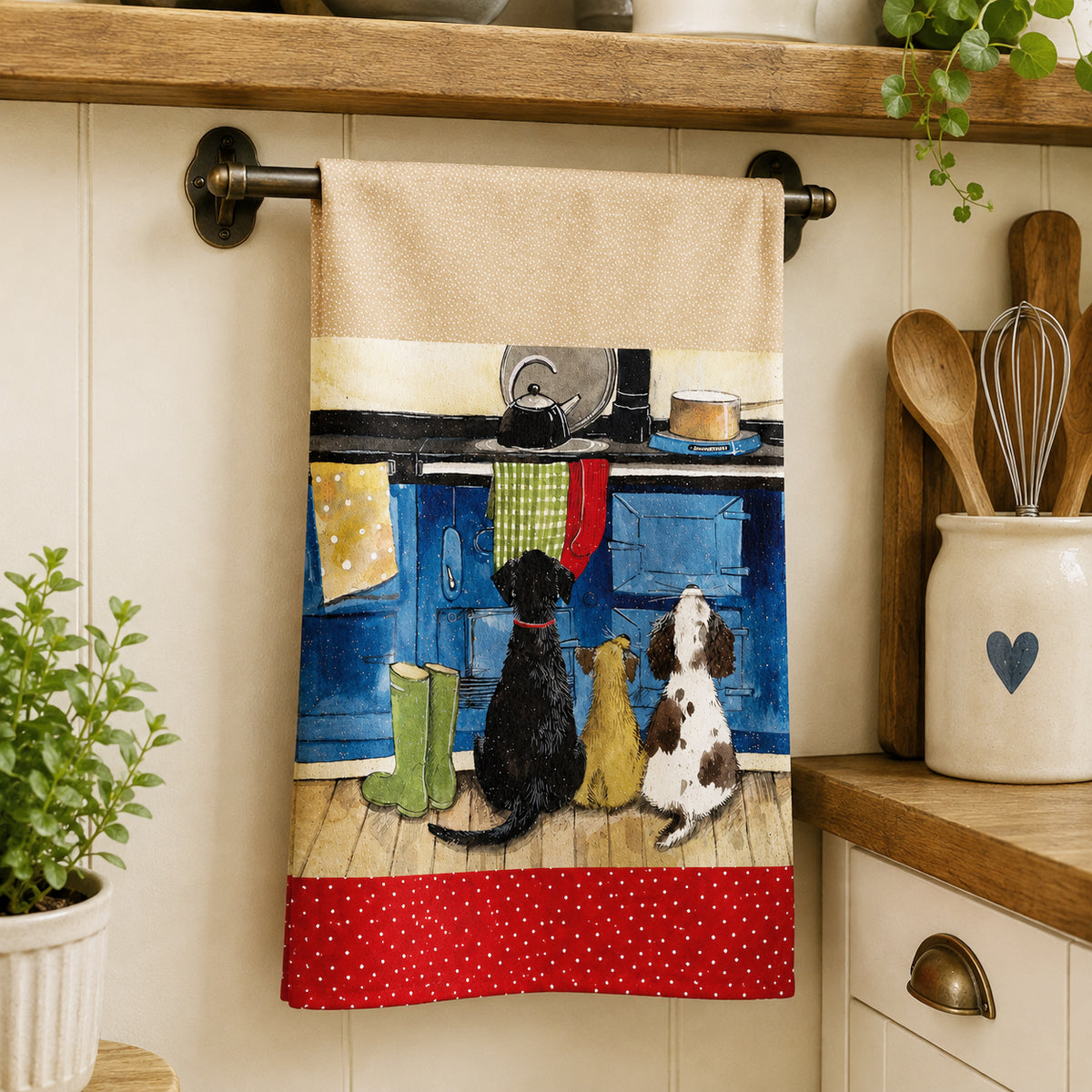 Hot dogs tea towel
