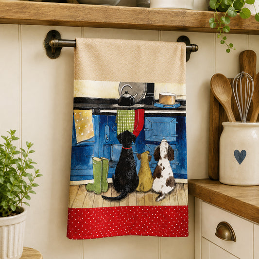 Hot dogs tea towel