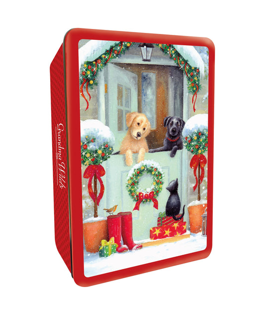 Christmas friends biscuit tin