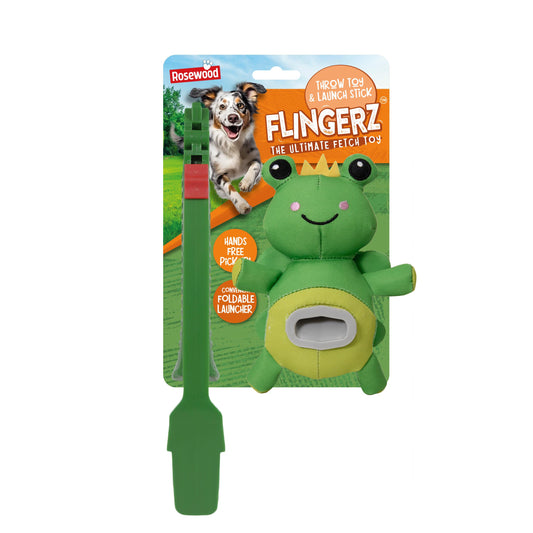 Frog Flingerz dog toy