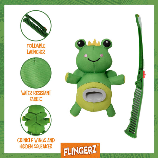 Frog Flingerz dog toy