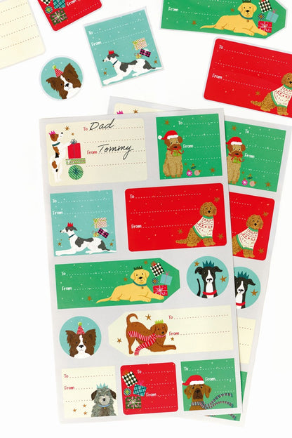 Cute dogs Christmas gift labels