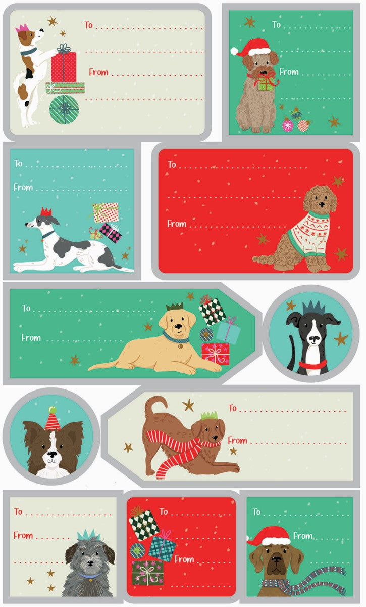 Cute dogs Christmas gift labels