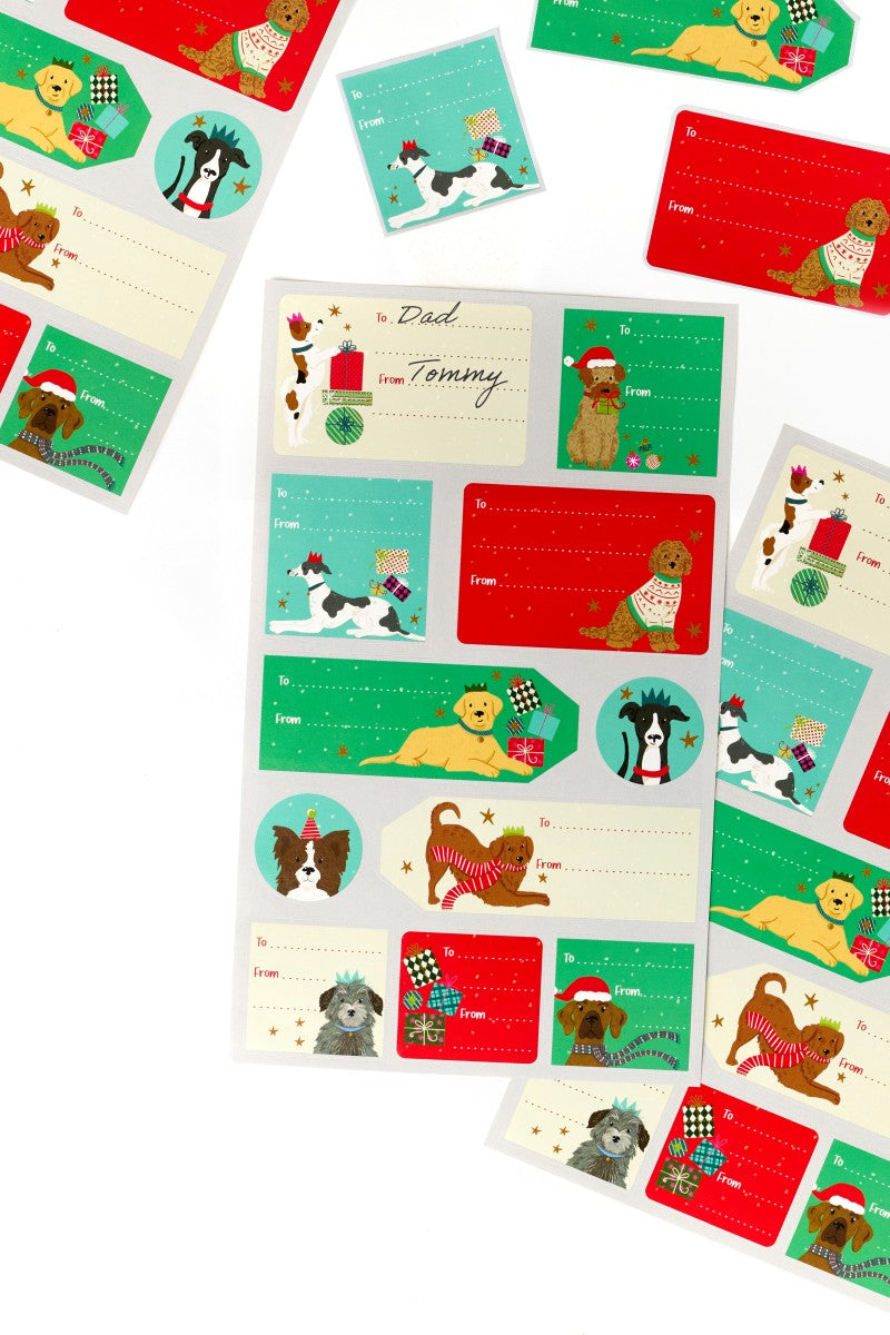 Cute dogs Christmas gift labels
