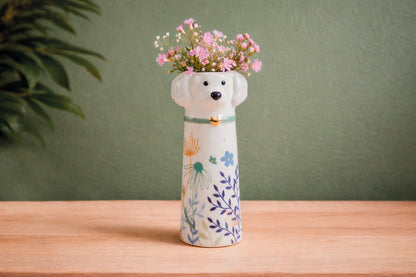 Puppy bud vase