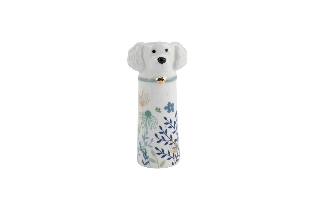 Puppy bud vase