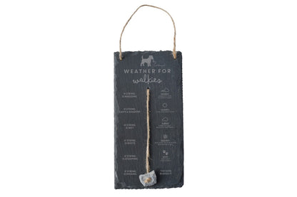 Weather for walkies slate sign