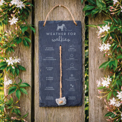 Weather for walkies slate sign
