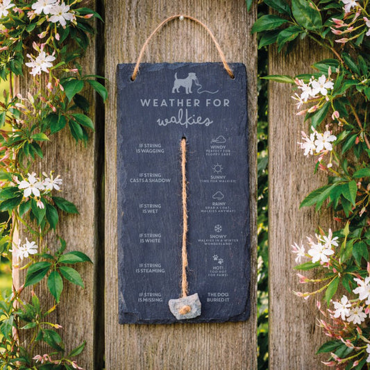 Weather for walkies slate sign