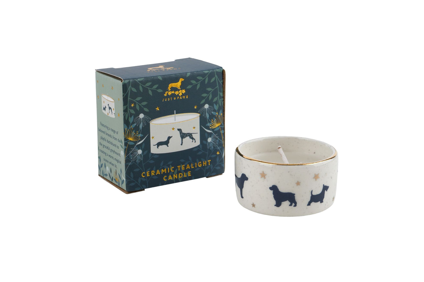 Dog ceramic tealight candle
