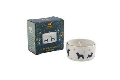 Dog ceramic tealight candle