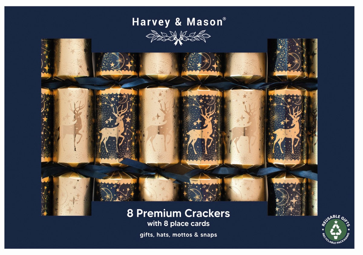 Deluxe gold reindeer crackers