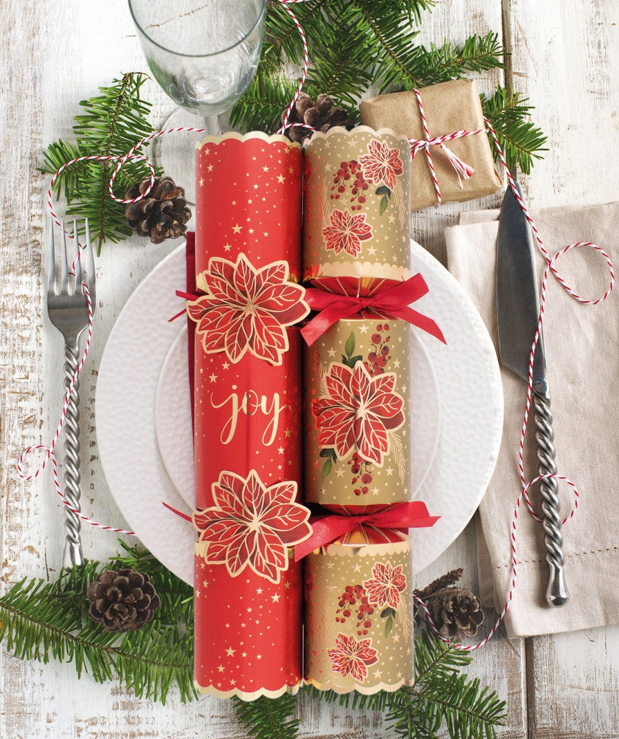 Poinsettia crackers