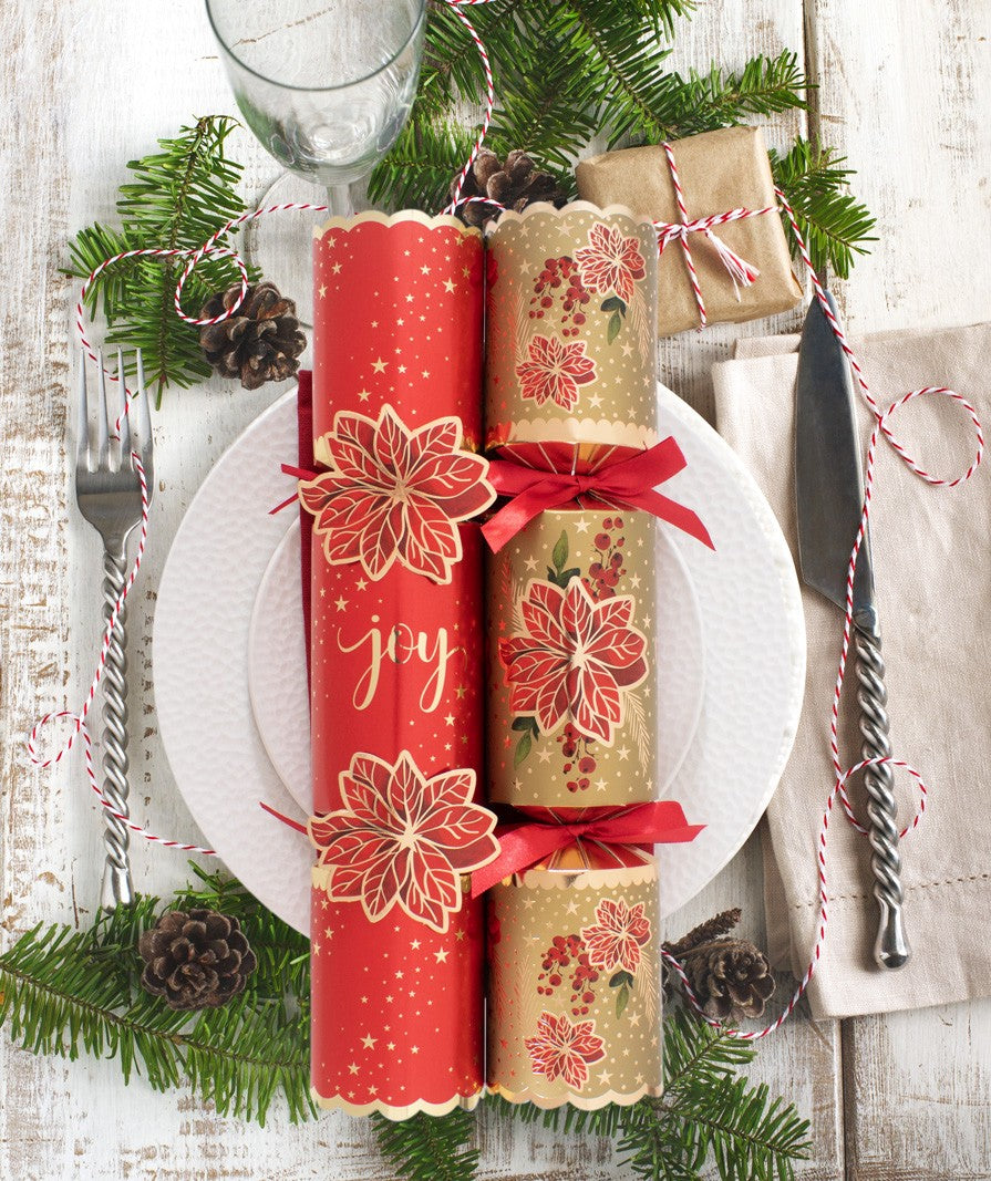 Poinsettia crackers